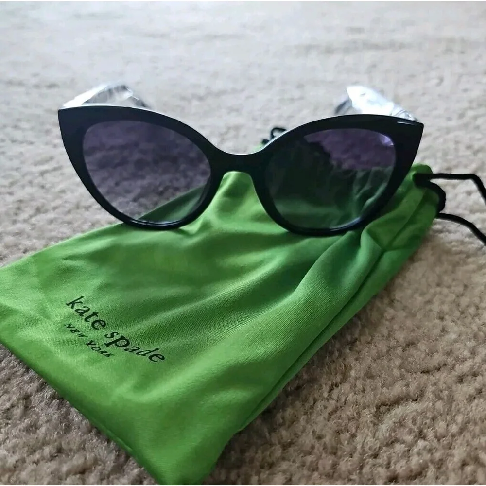 Kate Spade Samantha Sunglasses Black Frame Black Lenses Large